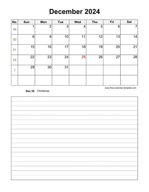 december calendar 2024