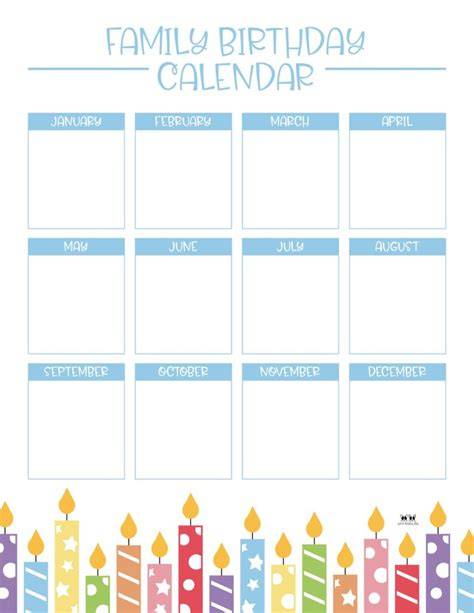 family birthday calendar