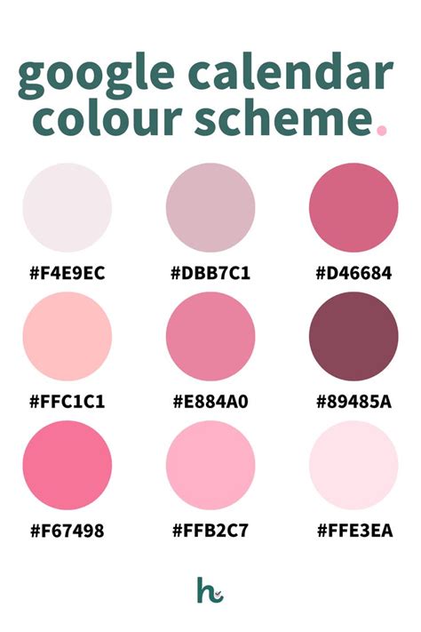 google calendar color schemes
