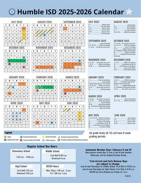 humble isd calendar