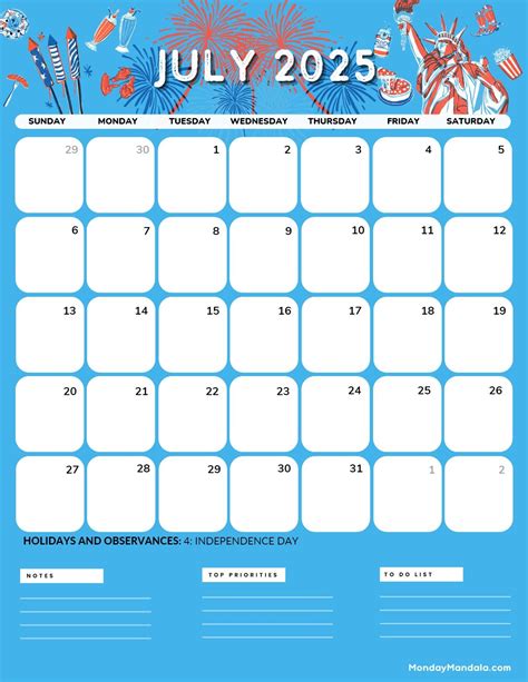 july 2025 calendar printable
