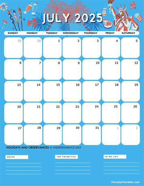 july 2025 calendar
