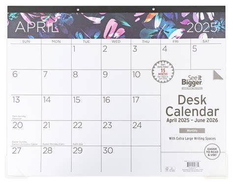 large desk calendar 2025