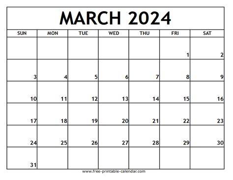 march 2024 calendar