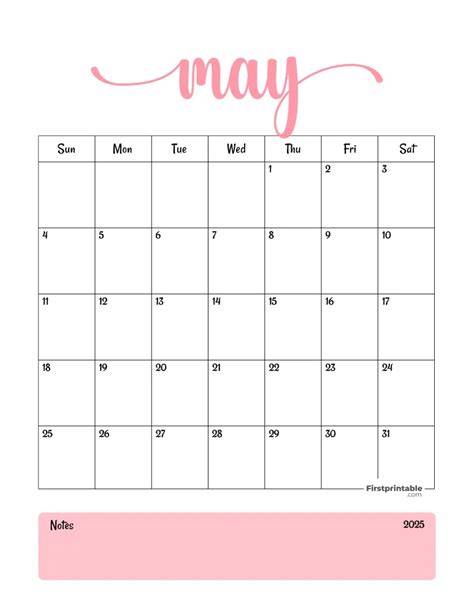 may 2025 calendar