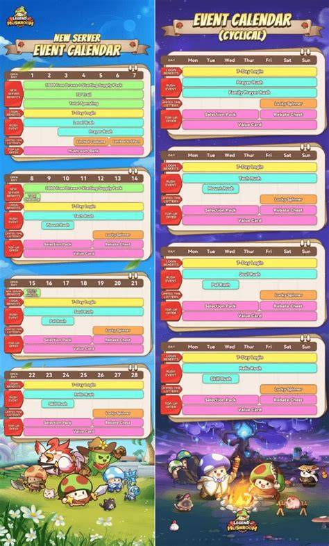 Legend Of Mushroom Calendar