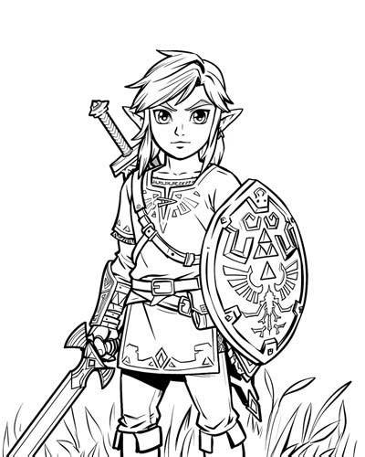 Legend Of Zelda Breath Of The Wild Link Coloring Pages