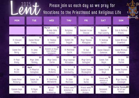 Lent Catholic Calendar