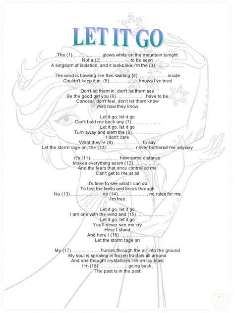 Let It Go Song Lyrics Printable