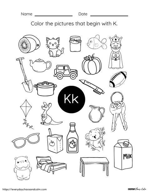 Letter K Printable Activities