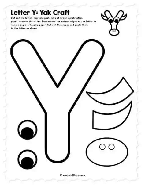 Letter Y Craft Printable