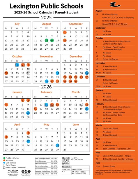 Lexington Junior High Calendar