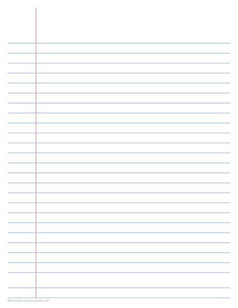 Lined Paper Printable Template