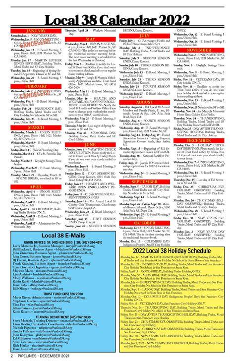 Local 38 Calendar