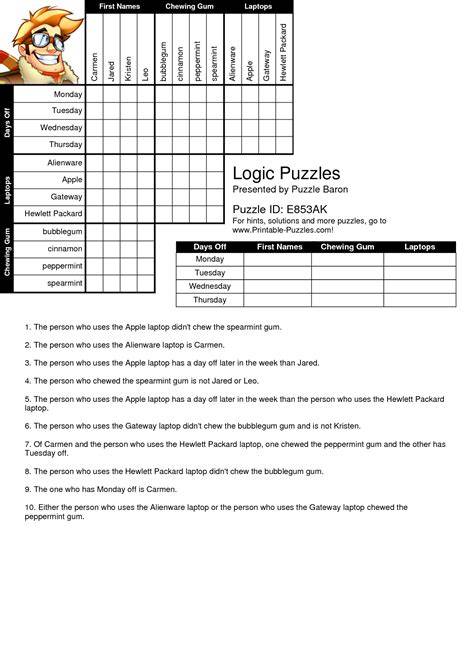 Logic Printable Puzzles