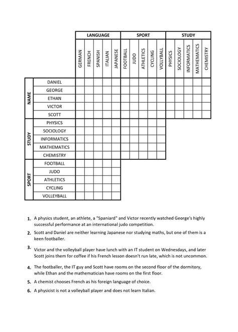 Logic Puzzle Printable