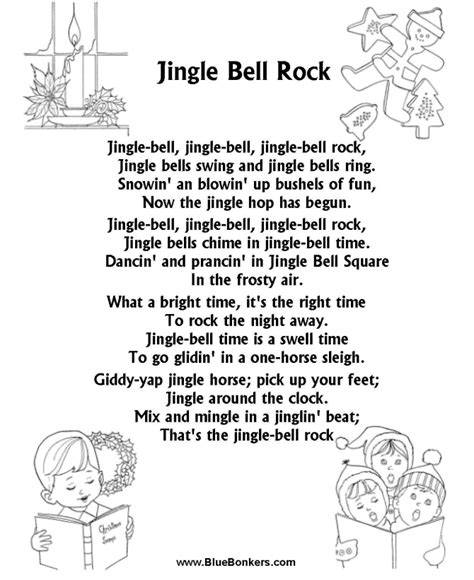 Lyrics For Jingle Bell Rock Printable