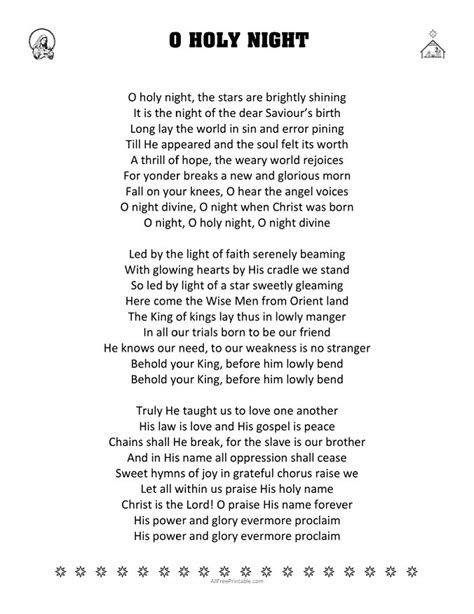 Lyrics To O Holy Night Printable