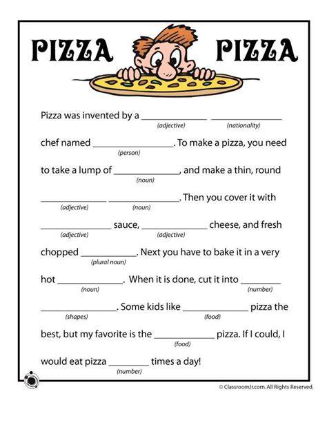 Mad Libs Free Printable Worksheets