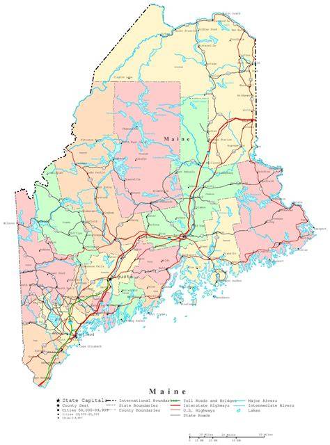Maine Map Printable
