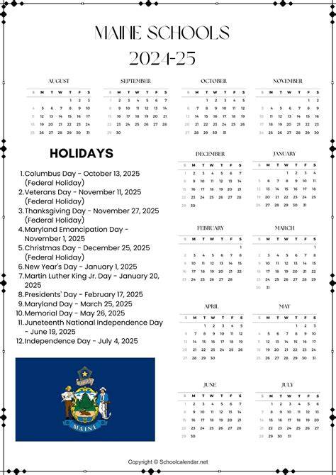 Maine School Calendar 2025