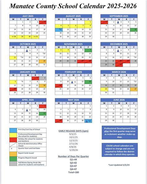 Manatee County Calendar