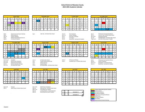 Manatee County School Calendar 24 25