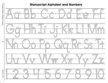 Manuscript Alphabet Printable