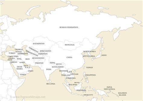 Map Of Asia Printable