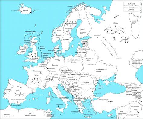 Map Of Europe Printable Free
