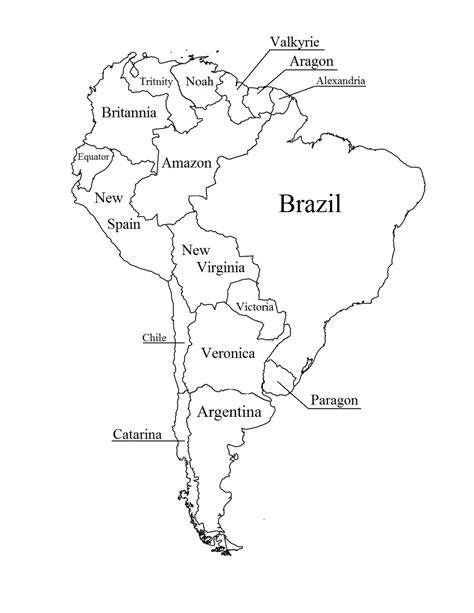 Map Of South America Printable