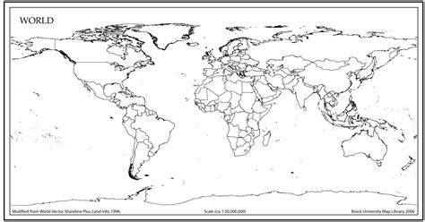 Map Of The World Outline Printable