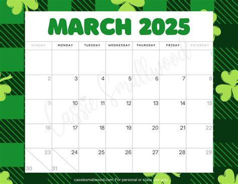 March 2025 Free Printable Calendar