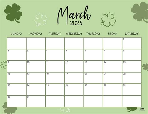 March Editable Calendar 2025