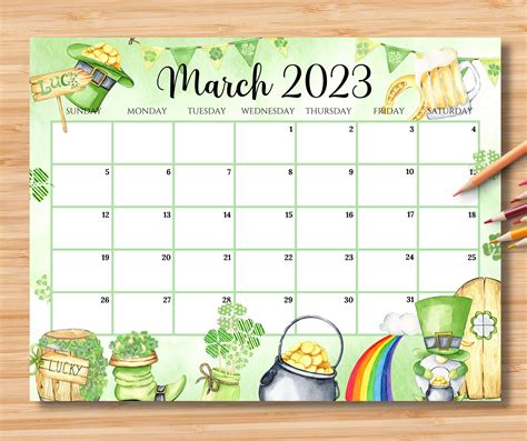 March Monthly Calendar