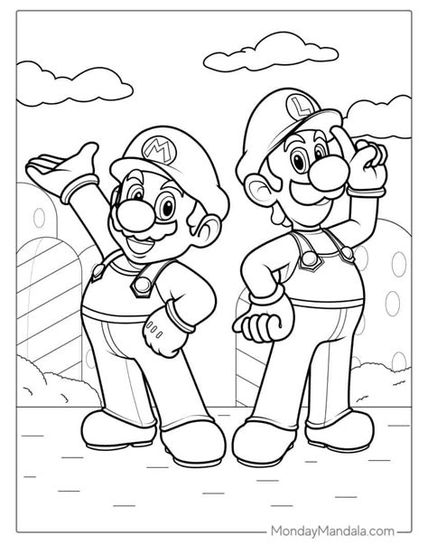 Mario Luigi Printable Coloring Pages
