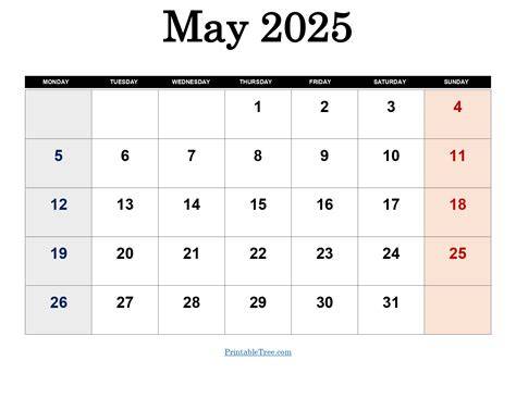 free printable may 2025 calendar