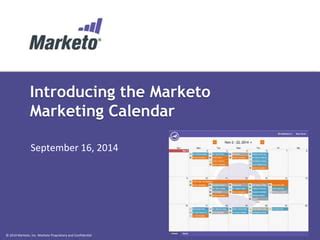 Marketo Marketing Calendar