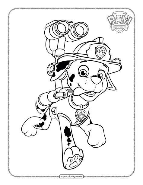 Marshall Paw Patrol Coloring Sheet