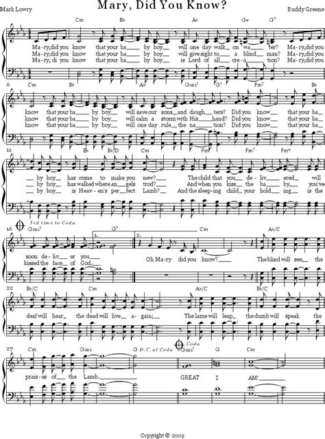 Mary Did You Know Lyrics Printable