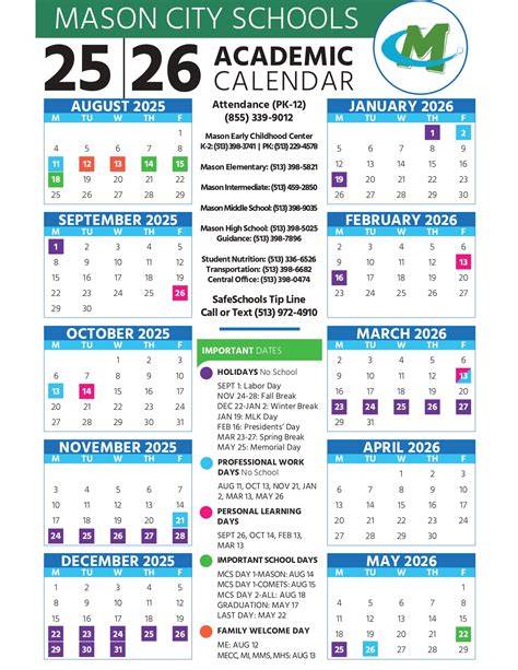 Mason City Schools Calendar 24 25