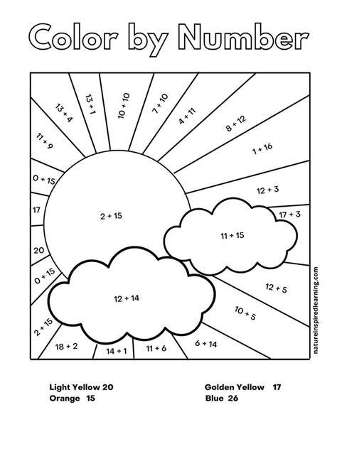 Math By Numbers Color Worksheet