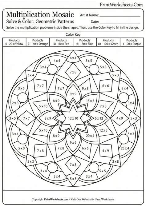 Math Coloring Pages 4th Grade