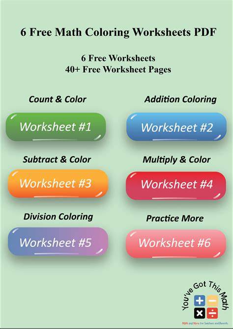 Math Coloring Worksheets Pdf