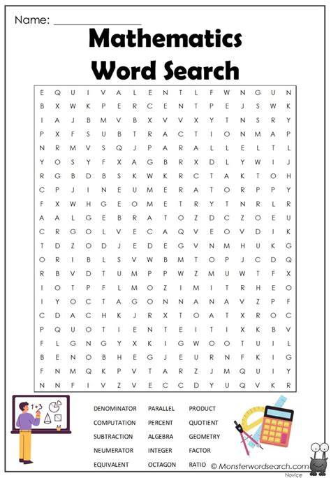 Math Word Search Puzzles Printable