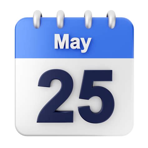 May 25th Calendar