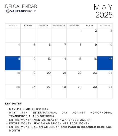 May Dei Calendar