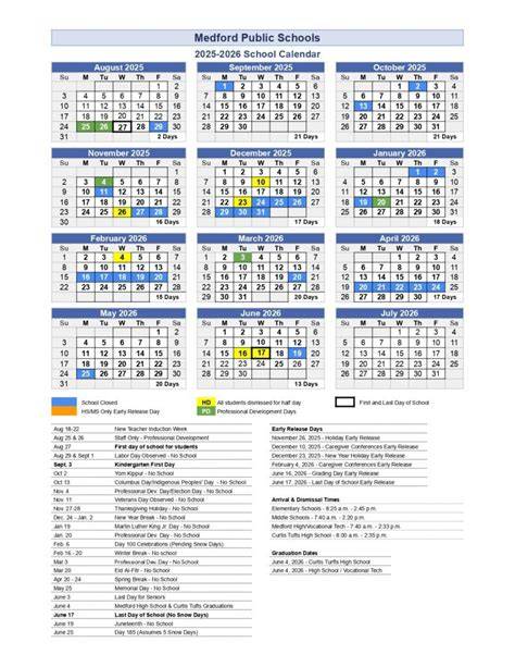 Medford Public Schools Calendar