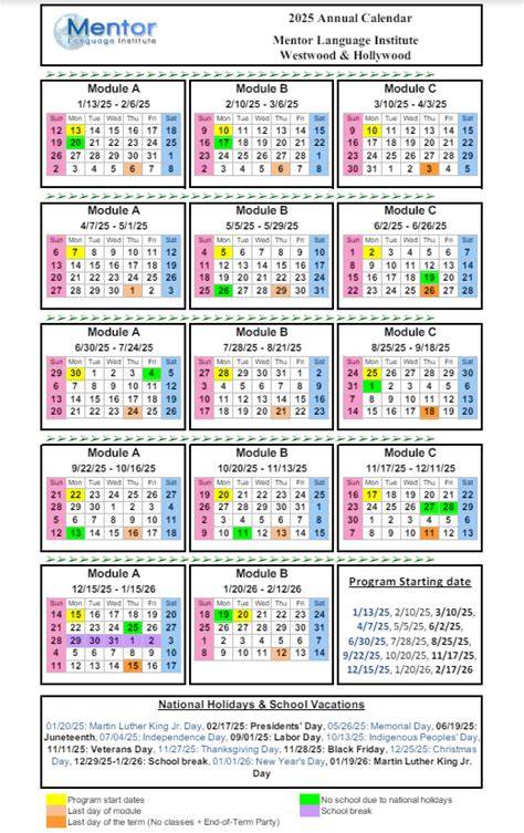 Mentor City Schools Calendar