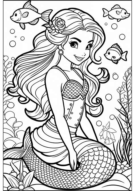Mermaid Coloring Pages Free Printable
